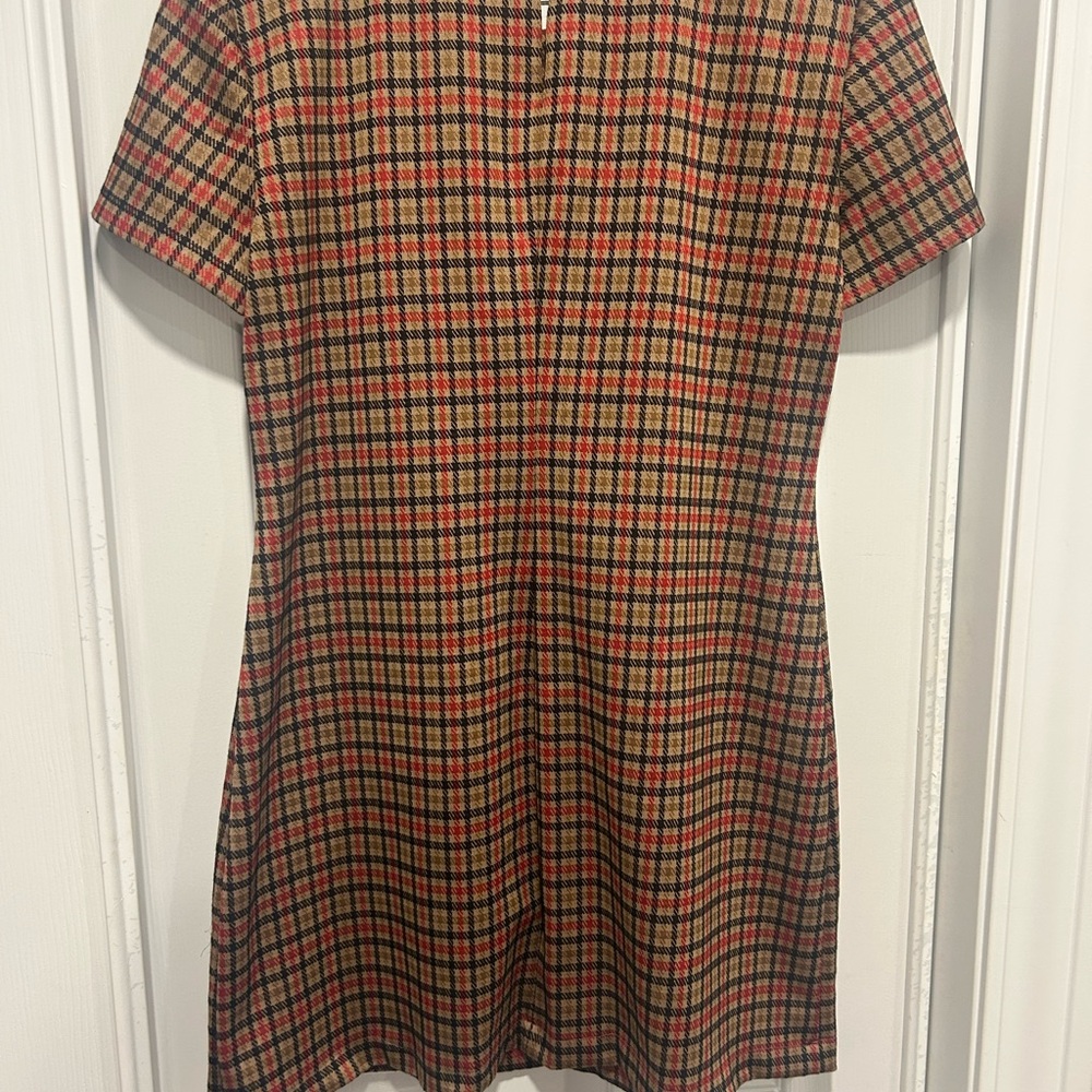 Tommy Hilfiger Red‎ and Brown Checkered Dress - Picture 2 of 4